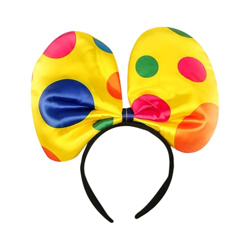 JIHUOO Haarreif mit großer Clownschleife, Haarreif, Clown-Kostüm, Haarband, Regenbogen-Punkt-Schleife, Stirnband, Zirkus-Show, Kopfbedeckung, Halloween, Haarreif, Karnevalsmotiv JIHUOO Haarreif mit großer Clownschleife, Haarreif, Clown-Kostüm, Haarband, Regenbogen-Punkt-Schleife, Stirnband, Zirkus-Show, Kopfbedeckung, Halloween, Haarreif, Karnevalsmotiv von JIHUOO