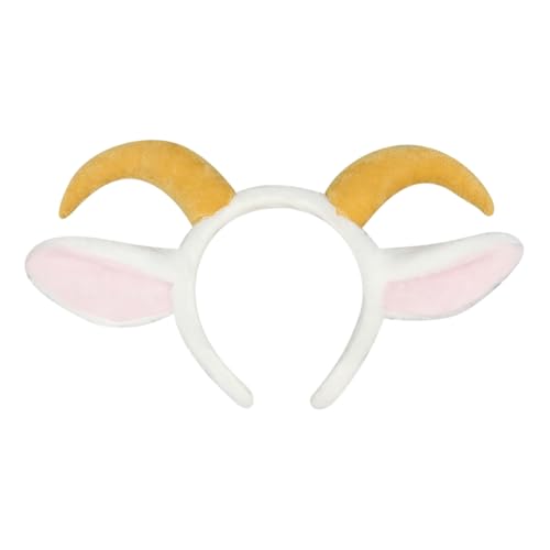 JIHUOO Ziegenhörner Stirnband Plüsch Schafsohren Stirnband Niedlich Bauernhof Tier Haarband Haarreifen Tier Cosplay Kostüm Stirnbänder Lammohren Kopfbedeckung Spa Make-up Stirnband für Frauen Mädchen JIHUOO Ziegenhörner Stirnband Plüsch Schafsohren Stirnband Niedlich Bauernhof Tier Haarband Haarreifen Tier Cosplay Kostüm Stirnbänder Lammohren Kopfbedeckung Spa Make-up Stirnband für Frauen Mädchen von JIHUOO