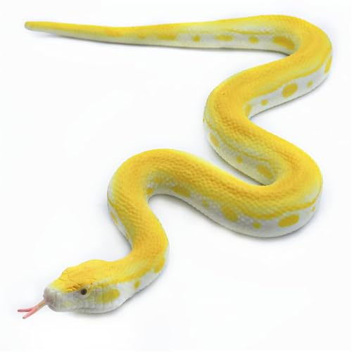 Gefälschte Schlangen Spielzeug Weiche Gummischlangenfigur Gartenschlange Vögel erschrecken Eichhörnchen Python Schlange Spielzeugfiguren Stressabbau Spielzeug Halloween Streich Requisiten (Python) von JIIENO