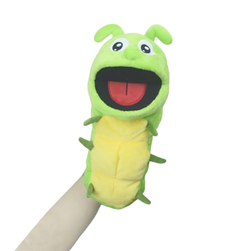 Handpuppe Raupe Kuscheltier Tier Raupe Handpuppe aus Plüsch Niedliches Rollenspiel interaktives Früherziehungsspielzeug für Kinder Geschenk Insekt Tiere von JIIENO