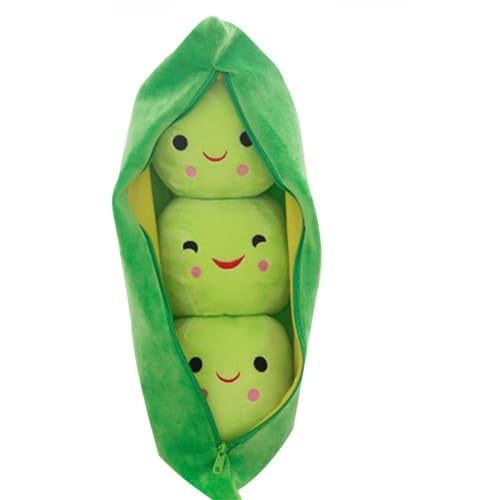 JIIENO 25cm SüßE GrüNe Erbsen-PlüSchpuppe,Liebenswerte PlüSchtier,Kreative Gewachsene Erbsen Sweet Cuddle Cotton Stuffed Toy,Einzigartiges Gewachsenes Erbsenkissen von JIIENO