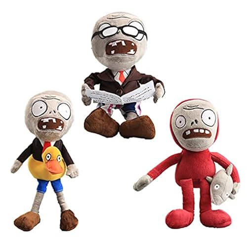 JIIENO 3pcs Ente Tube Zombie & Zombie Delphin & Zeitung Plüschtiere Spiel Figuren Gefüllte Puppe von JIIENO