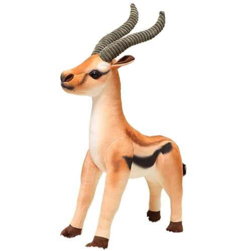JIIENO Antilope Plüschtier, Kuschelige Stehende Tibetische Antilope Stofftier Raupe Simulation Wildtier Plüschtier Geschenk for Kinder(Brown) von JIIENO