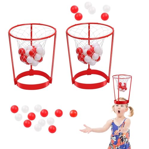 JIIENO Basketball Spiele, 2 Set Head Basketballkorb Spielzeug für Kinder und Erwachsene-Basketballspiele Partyspiele Basketball-Spielzeug Schießspiel Mini Plastik Erwachsener Kind Partybedarf von JIIENO
