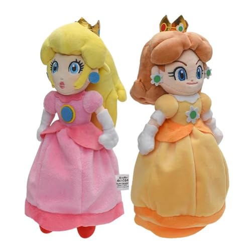 JIIENO Collection Prinzessin Pfirsich-Plüschtier, Prinzessin Rosalina und Gänseblümchen, gefüllt, 26 cm, Rosa und Gelb von JIIENO