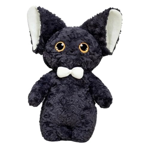 JIIENO Devon Rex Katze Plüschtier, Süßes Kuscheltier Puppenkissen Weiches Plüschtier for Kinder Und Erwachsene Geburtstag Weihnachten(Black,40cm) von JIIENO