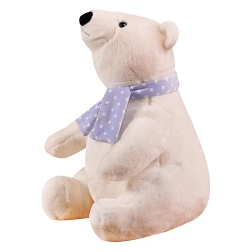 JIIENO Eisbär Plüschtier, Süßes Kuscheltier Weicher Bär Dekokissen Umarmendes Plüschtier for Kinder Und Erwachsene Weihnachten(40cm) von JIIENO