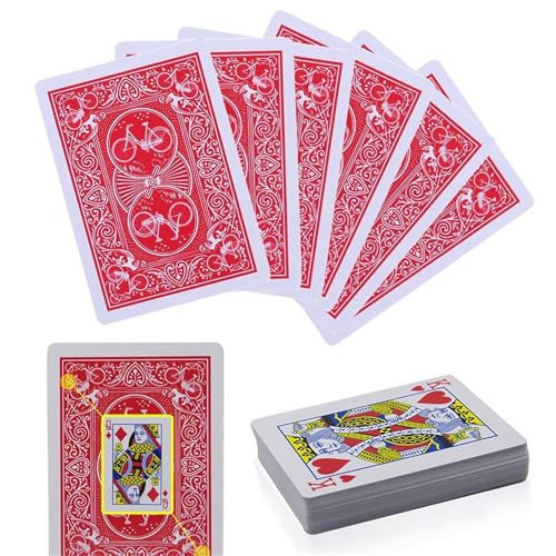 JIIENO Gezinkte Zauber-Spielkarten – magische Tricks, geheim markierte Pokerkarten – für Erwachsene durchsichtige & perspektivische magische Pokerkarten 1 Set rot JIIENO Gezinkte Zauber-Spielkarten – magische Tricks, geheim markierte Pokerkarten – für Erwachsene durchsichtige & perspektivische magische Pokerkarten 1 Set rot von JIIENO
