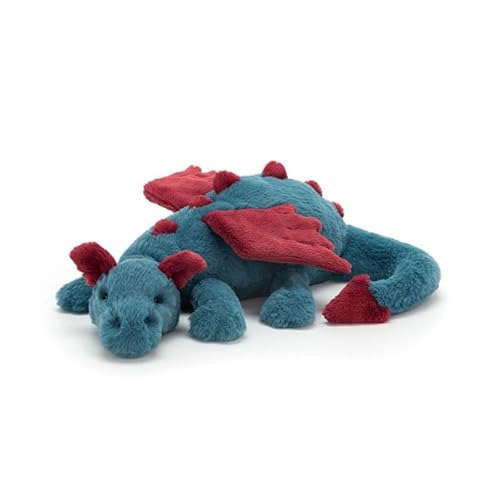 JIIENO Kuscheltier liegender Drache 30cm – Drache Plüschtier Plüsch Spielzeug weich&waschbar Geschenk für Kinder Baby Mädchen Junge(Farbe: Scharlach) von JIIENO