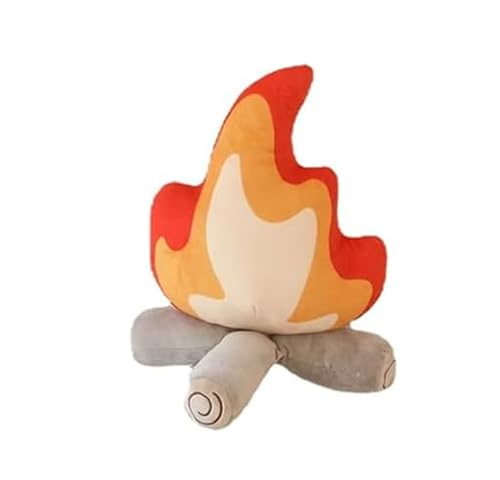JIIENO Lustiges Lagerfeuer Plüschtier Plüsch Karikatur Feuerpuppe Lagerfeuer Plüschspielzeug, simuliertes gefälschtes Lagerfeuerkissen weich gefüllte Cartoon Feuerpuppe Lagerfeuer (27 * 30cm) von JIIENO