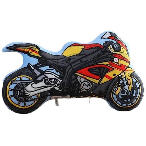 JIIENO Motorrad Plüschtier, Süßes Kreatives Weiches Fahrzeugspielzeug In Fahrzeugform for Bett Sofa Auto Couch Dekoration(40cm) von JIIENO