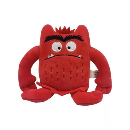 JIIENO Niedliches Monster Cartoon Puppe, Plüschtier, 15cm, Rot, für Weihnachten und Geburtstage von JIIENO