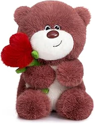 JIIENO Plüsch Bär Herz geformte Rose Bär, Plüsch Tier Valentinstag Liebe Bär, Plüsch Spielzeug Plüsch Tier Nettes Spielzeug Valentinstag Geburtstagsgeschenk (Rosa, 28cm) von JIIENO