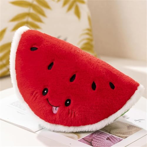 Obst Plüschtiere, Früchte Kuscheltier Kreativ Plüsch Kissen Kuschelkissen Kinder Kawaii Plüschkissen Spielzeug Geschenk für Jungen und Mädchen (Wassermelone) von JIIENO