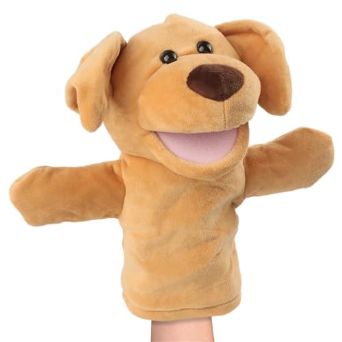 Tier handpuppen Spielzeug, 25cm Welpe Plüschhandpuppen, Handpuppe Welpe für Kinder und Erwachsene, Multifunktionale Geschichtenerzähler Tier Handpuppe Spielzeug von JIIENO