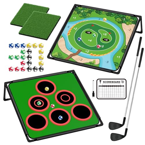 JIIFO Golfspiel-Set – enthält 20 Bälle, Zielständer, Putting-Matten, Schläger und Tragetasche, 2 Stück von JIIFO