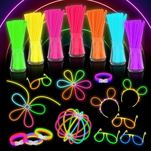 JIJI&CUI Super Bright Knicklichter, 378 Leuchtstäbe Knicklichter Set, Neon Leuchtstäbe Party Pack, Leuchtspielzeug für Kinder Leuchtarmbänder, Neon-leuchtendes dunkle Party JIJI&CUI Super Bright Knicklichter, 378 Leuchtstäbe Knicklichter Set, Neon Leuchtstäbe Party Pack, Leuchtspielzeug für Kinder Leuchtarmbänder, Neon-leuchtendes dunkle Party von JIJI&CUI