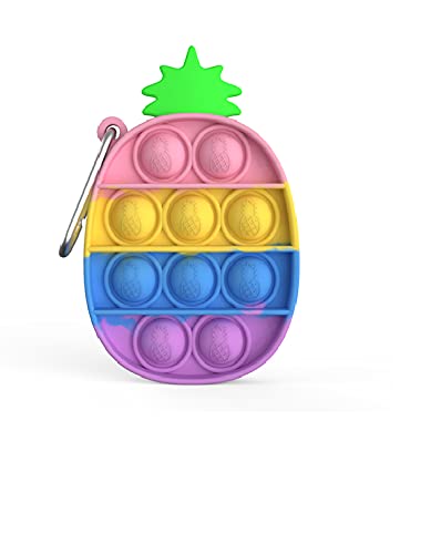 Pop It - Bubble Fidget Toy - Jeu antistress relaxant pour adultes et enfants (Forme: Ananas, Couleur: Rainbow) von JIM Fitness