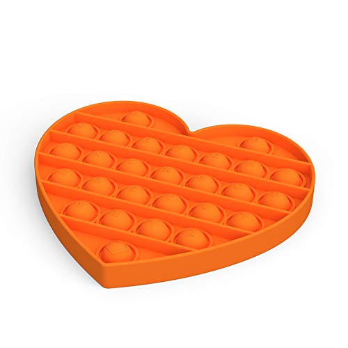 Pop It - Bubble Fidget Toy - Jeu antistress relaxant pour adultes et enfants (Forme: Cœur, Couleur: Orange) von JIM Fitness