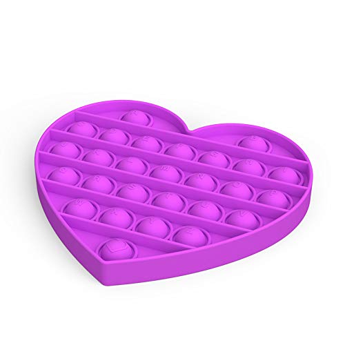 Pop It - Bubble Fidget Toy - Jeu antistress relaxant pour adultes et enfants (Forme: Cœur, Couleur: Violet) von JIM Fitness