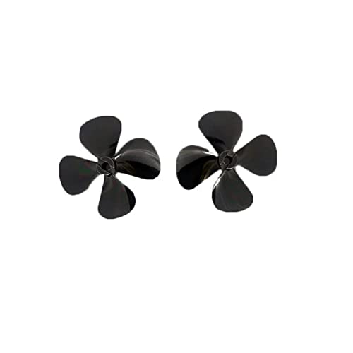 JINFOLI 1 Paar Vorwärts Rückwärts Propeller Zink Legierung 4-Blatt Paddel RC Schlepper Köder Boot Modell Schrauben Prop Laufrad Dia 55/60mm Blende 4mm Bootspropeller (Color : Dia 55mm Black) von JINFOLI