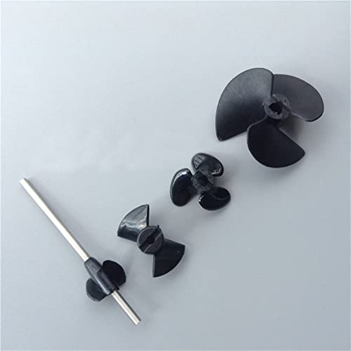 JINFOLI 5 Stück 15 mm/25 mm/40 mm Propeller, 2-Blatt/3-Blatt-Paddel mit 3 mm/4 mm/5 mm Schaft, for RC-Modellboote, Sprühwasserstrahlruder Bootspropeller (Color : 3-Blade 40mm) von JINFOLI