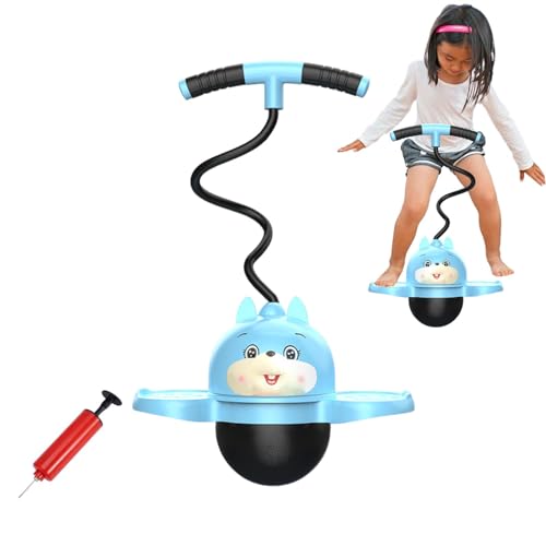 JINGAN Pogo-Ball mit Griff,Pogo-Jumper mit Griff - Flexibler Cartoon-Pogo-Ball für Kinder | Verschleißfester Hüpfball mit Luftpumpe für Muskeltraining, niedlicher Pogo-Jumper zur Verbesserung der von JINGAN