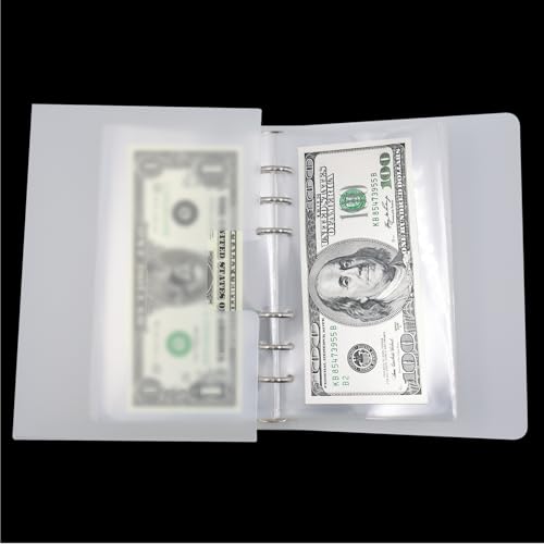 Banknoten Sammelalbum mit 100 Taschen und Schutzhülle Transparent Banknotenhalter Münzalbum Aufbewahrungsbuch für Rechnungen, Dokumente, Tickets, Sammelkarten Banknoten Sammelalbum mit 100 Taschen und Schutzhülle Transparent Banknotenhalter Münzalbum Aufbewahrungsbuch für Rechnungen, Dokumente, Tickets, Sammelkarten von JINGHANGER