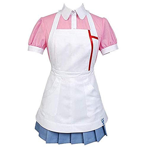 JINGHE Danganronpa 2 Krankenschwester Uniform Mikan Tsumiki Cosplay Kostüm, Japanisches Anime Maid Outfit Kurzarm Rosa Kostüm Komplettset Für Mädchen Frauen von JINGHE