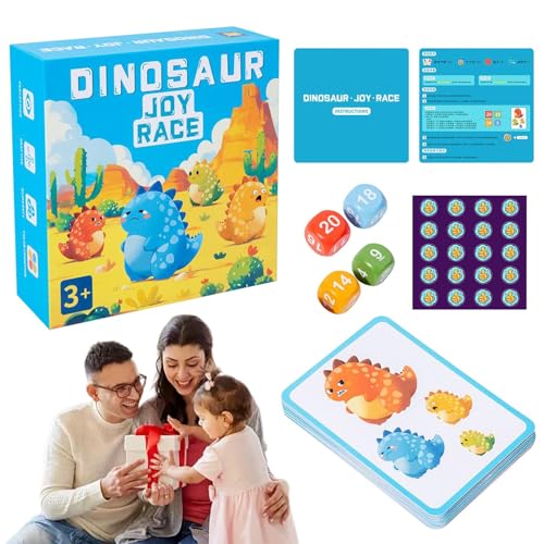 JINGLING Animal Math Games, Dinosaurier Matching Card Game - Dinosaurier Matching Game Bunte Würfel - Eltern-Kind-Interaktionswettbewerb Unterhaltung farbenfrohe Würfel für Freunde von JINGLING