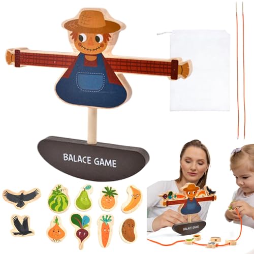 JINGLING Balance-Bausteine aus Holz, Auswuchtbausteine Spielzeug für | Stapelbare Blöcke, Perlen-Balancing-Spiel – Gleichgewichtsspiel Vogelscheuche, Gesellschaftsspiel aus Holz, JINGLING Balance-Bausteine aus Holz, Auswuchtbausteine Spielzeug für | Stapelbare Blöcke, Perlen-Balancing-Spiel – Gleichgewichtsspiel Vogelscheuche, Gesellschaftsspiel aus Holz, von JINGLING
