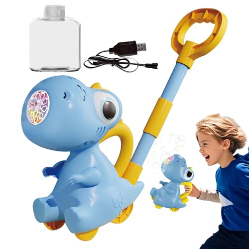 JINGLING Bubble Push Spielzeug, Bubble Rasenmäher, Blasmaschine | Dinosaur Outdoor Push Backyard Toys, 10 Löcher, Garden Entertainment von JINGLING