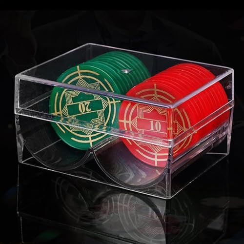 JINGLING Chip Rack, Poker Chip Rack Clear Display Case, Acryl PokerChips Tray Box, Challenge Coin Display Mahjong Chips Storage, für Zuhause, 2 Slots JINGLING Chip Rack, Poker Chip Rack Clear Display Case, Acryl PokerChips Tray Box, Challenge Coin Display Mahjong Chips Storage, für Zuhause, 2 Slots von JINGLING