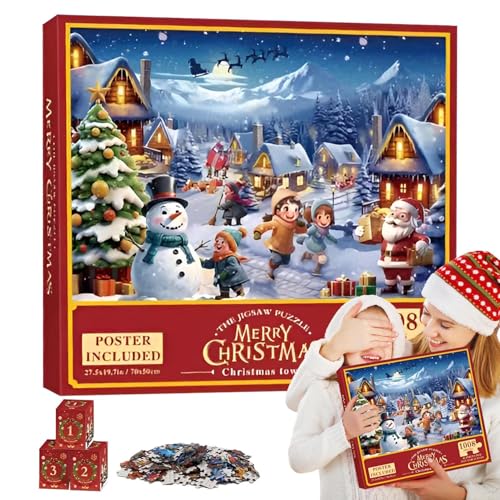 JINGLING Countdown-Kalender-Puzzle-Spielzeug, Countdown-Kalender-Puzzle – Countdown-Countdown zu Weihnachten, 1008 Teile | Festliches Puzzle mit interaktivem Spielzeug für Eltern und Kinder JINGLING Countdown-Kalender-Puzzle-Spielzeug, Countdown-Kalender-Puzzle – Countdown-Countdown zu Weihnachten, 1008 Teile | Festliches Puzzle mit interaktivem Spielzeug für Eltern und Kinder von JINGLING