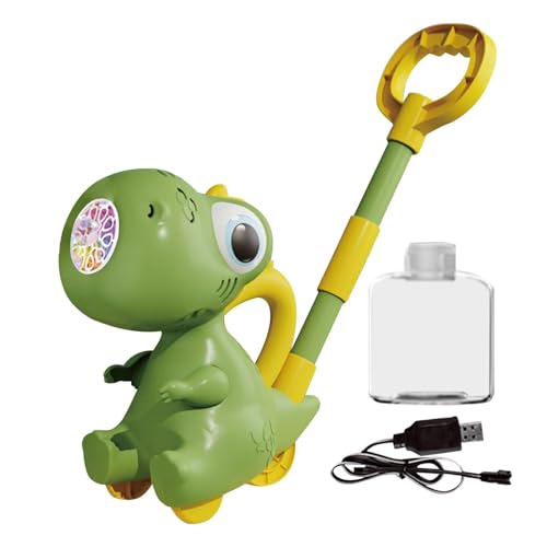 JINGLING Dinosaur Bubble Maker, Bubble Blowing Push Toy | Blase Blase Machine | Dinosaur Outdoor Push Backyard Toys, 10 Löcher, Garden Entertainment von JINGLING