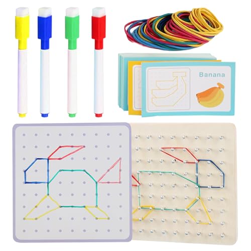 JINGLING Geotafeln für das Klassenzimmer, mathematische Formen für Jungen, Geoplane aus Holz mit Gummibändern, Lernspielzeug, Geschenk für Jungen und Mädchen JINGLING Geotafeln für das Klassenzimmer, mathematische Formen für Jungen, Geoplane aus Holz mit Gummibändern, Lernspielzeug, Geschenk für Jungen und Mädchen von JINGLING