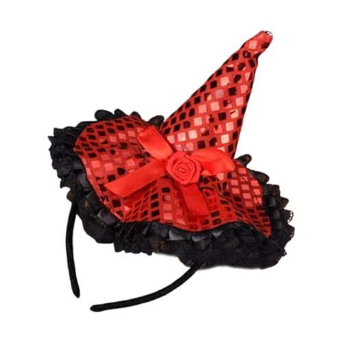 JINGLING Halloween-Hexen-Stirnband, Hexenhut für Erwachsene, Halloween-Stirnbänder, Pailletten, Spitze, Hula-Hoop-Reifen, eleganter Kostümhut, Kopfbedeckung für JINGLING Halloween-Hexen-Stirnband, Hexenhut für Erwachsene, Halloween-Stirnbänder, Pailletten, Spitze, Hula-Hoop-Reifen, eleganter Kostümhut, Kopfbedeckung für von JINGLING