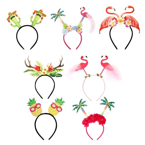 JINGLING Hawaiian Party Stirnband, tropische Blumenstirnbänder - 7x Tropical Flower Head Stück - Seaside Hair Bands Dress-up-Dekoration für Tanzaktivitäten JINGLING Hawaiian Party Stirnband, tropische Blumenstirnbänder - 7x Tropical Flower Head Stück - Seaside Hair Bands Dress-up-Dekoration für Tanzaktivitäten von JINGLING