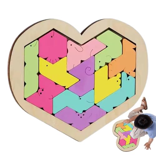 JINGLING Holzpuzzle für Erwachsene, Holzpuzzle für Erwachsene | Puzzle in Herzform und Puzzle – geometrischer Puzzleblock, Formpuzzle, Lernspiel für den Tag JINGLING Holzpuzzle für Erwachsene, Holzpuzzle für Erwachsene | Puzzle in Herzform und Puzzle – geometrischer Puzzleblock, Formpuzzle, Lernspiel für den Tag von JINGLING
