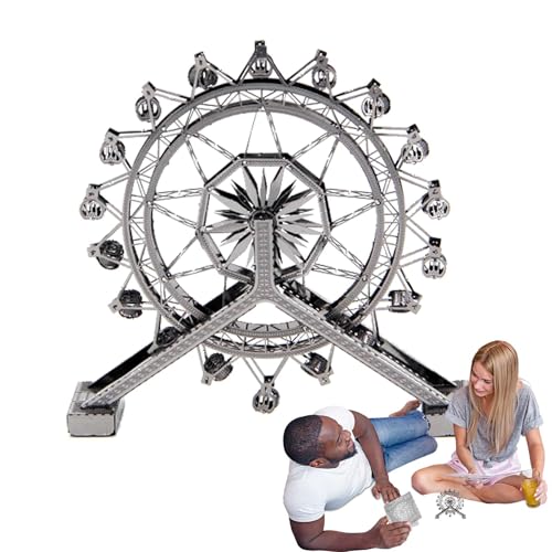 JINGLING Puzzle aus Metall mit großem Rad, Riesenrad aus Metall – Modellbausätze mit großen Rädern zum Bauen, kreative Puzzles ohne Klebstoff für großes Rad für Geburtstag, Weihnachten von JINGLING