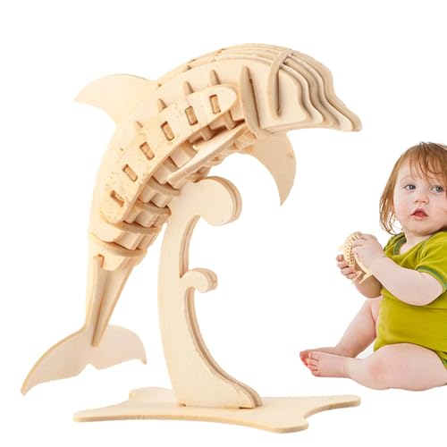 JINGLING Puzzles aus Papier, Puzzles für Delfinstatue aus Papier | Kreatives Delfin-Spielzeug aus Papier, Lernpuzzle mit Delfin-Skulptur, lustiges Spielzeug für von JINGLING
