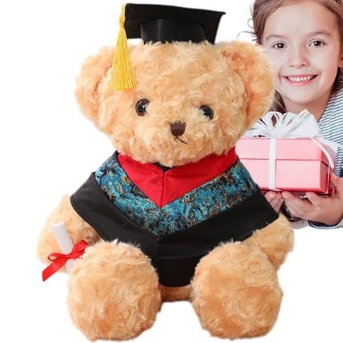 JINGLING Stopfer Abschlussbär, Abschlussbär | Huggable dekoratives Puppenkissen,Graduation Plüschbär Stofftiere mit und Kleidung für Freunden Verwandte College High School Party von JINGLING