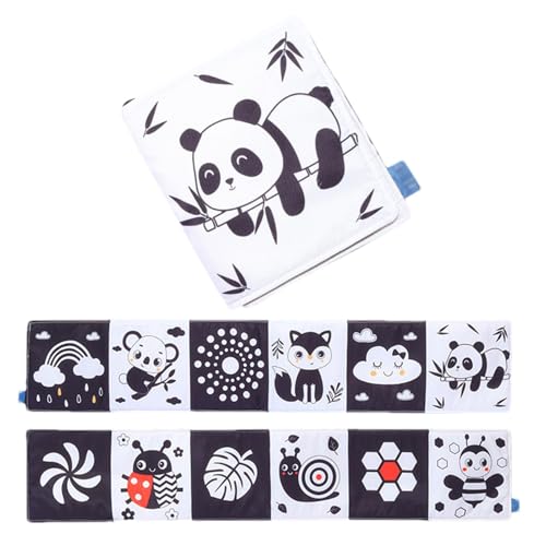 JINGLING Weiche Bücher, Stoffbuch für Babys, weiches Buch über die Entwicklung des Gehirns, sensorisches Spielzeug mit hohem Kontrast – Buch aus schwarzem und weißem Stoff, Spielzeug zum Mitnehmen zum JINGLING Weiche Bücher, Stoffbuch für Babys, weiches Buch über die Entwicklung des Gehirns, sensorisches Spielzeug mit hohem Kontrast – Buch aus schwarzem und weißem Stoff, Spielzeug zum Mitnehmen zum von JINGLING