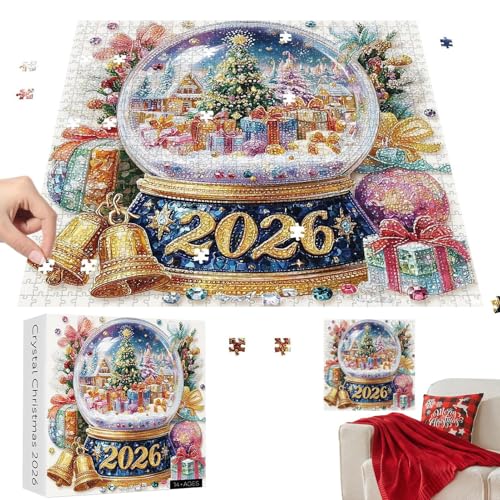 JINGLING Weihnachts Puzzle Für Erwachsene,Kristall Weihnachten 2026 Puzzle | Spielzeug Herausforderung Männer Frauen Kinder Anfänger Freizeit Deko Urlaub Spaß von JINGLING