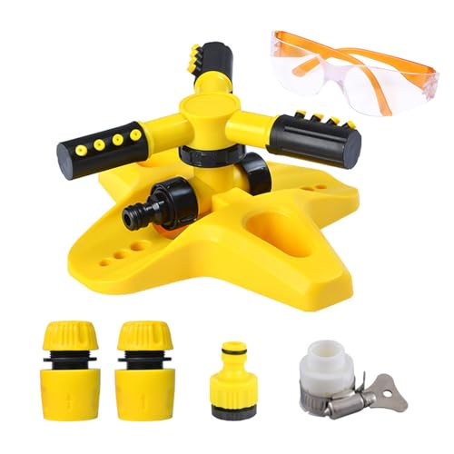 Sprinkler Kinder Outdoor Wasserspielzeug,Wassersprinkler Kinder Gartenspielzeug Mit Schutzbrille,Wassersprenger Spritzblume Für Gartenschlauch,Rotierend Rasensprenger Garten Wasserspiele von JINGTOPS