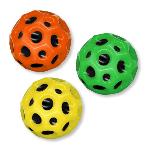 Astro Jump Ball,Moon Ball,Bounce Ball Hohe Springender Gummiball Sprünge Gummiball Space Ball EIN Knallendes Geräusch Machen Mini Bouncing Ball Toy,Bouncy Balls for Kids Party Gift (3PCS-Style1) von JINJINYI