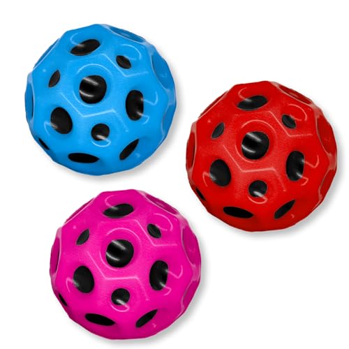 Astro Jump ,Moon ,Bounce Ball Hohe Springender Gummiball Sprünge Space EIN Knallendes Geräusch Machen Mini Bouncing Toy,Bouncy Balls for Kids Party Gift (3PCS-Style2) von JINJINYI