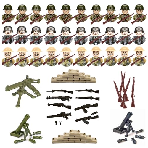 JINJUMEI 1 Kit Soldier Action Figures Soldaten, 30 Mini-Figuren Militär-Bausatz, Enthält Mörser*2 Maschinengewehr *1 Sandsack*20 Perfekt für Kinder Rollenspiele Geschenk JINJUMEI 1 Kit Soldier Action Figures Soldaten, 30 Mini-Figuren Militär-Bausatz, Enthält Mörser*2 Maschinengewehr *1 Sandsack*20 Perfekt für Kinder Rollenspiele Geschenk von JINJUMEI
