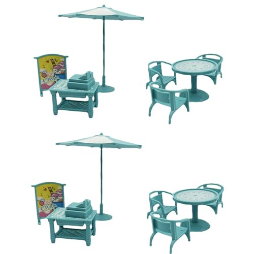 JINJUMEI 16 Stück Puppen Gartenmöbel Set, Miniatur Sonnenschirm Tisch Stühle Set, Puppenhaus Sonnenschirm Tisch Stühle Werbetafeln Kassen für DIY Zen Garten Puppenhaus Dekoration JINJUMEI 16 Stück Puppen Gartenmöbel Set, Miniatur Sonnenschirm Tisch Stühle Set, Puppenhaus Sonnenschirm Tisch Stühle Werbetafeln Kassen für DIY Zen Garten Puppenhaus Dekoration von JINJUMEI