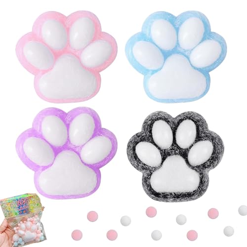 JINJUMEI 4 Stück Cat Paw Squeeze Toy, Katzenpfoten Squeeze Toys, Stressabbau Fidget Toys, Anti Stress Spielzeug, Süße Weiche Katzenpfoten Quetschspielzeuge für Antistressball Erwachsene Kinder JINJUMEI 4 Stück Cat Paw Squeeze Toy, Katzenpfoten Squeeze Toys, Stressabbau Fidget Toys, Anti Stress Spielzeug, Süße Weiche Katzenpfoten Quetschspielzeuge für Antistressball Erwachsene Kinder von JINJUMEI